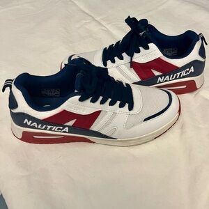 Vintage Nautica Sneakers White Red and Blue Size 8.5